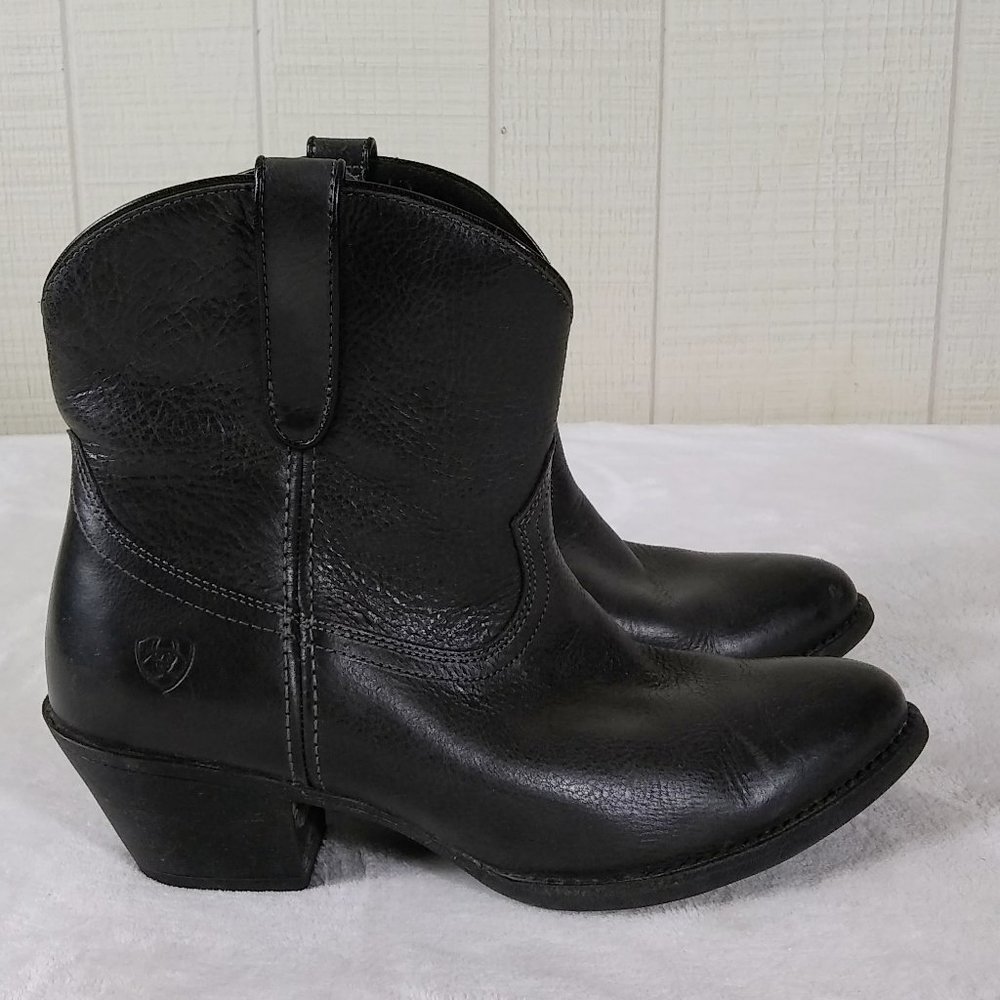 Ariat Two24 Darla Western Ankle Boot Black Leather